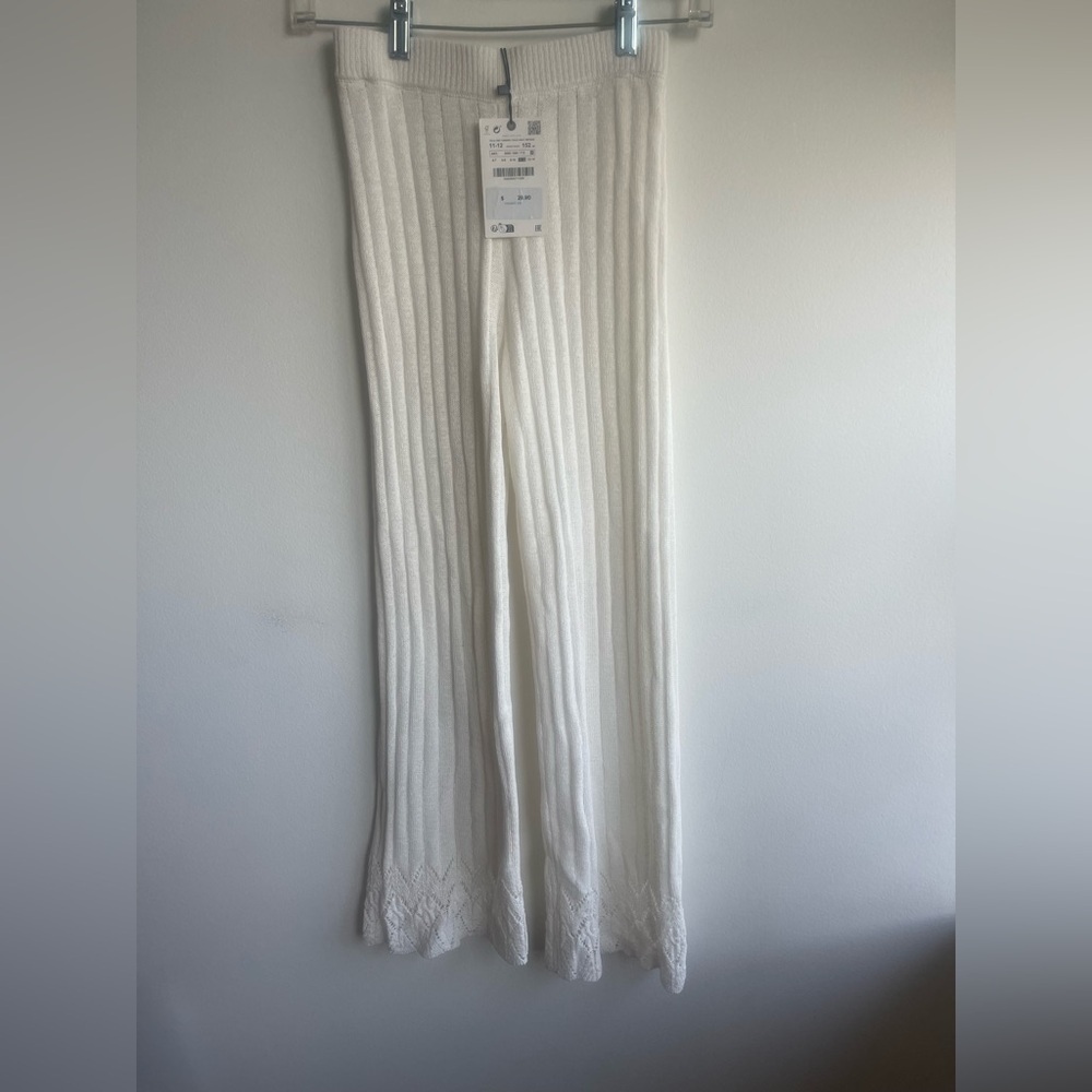 Zara kids cream / off white knit bottoms